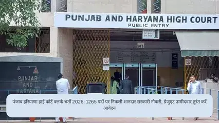 पंजाब हरियाणा हाई कोर्ट क्लर्क भर्ती 2026 1265 पदों पर निकली शानदार सरकारी नौकरी, ग्रेजुएट उम्मीदवार तुरंत करें आवेदन