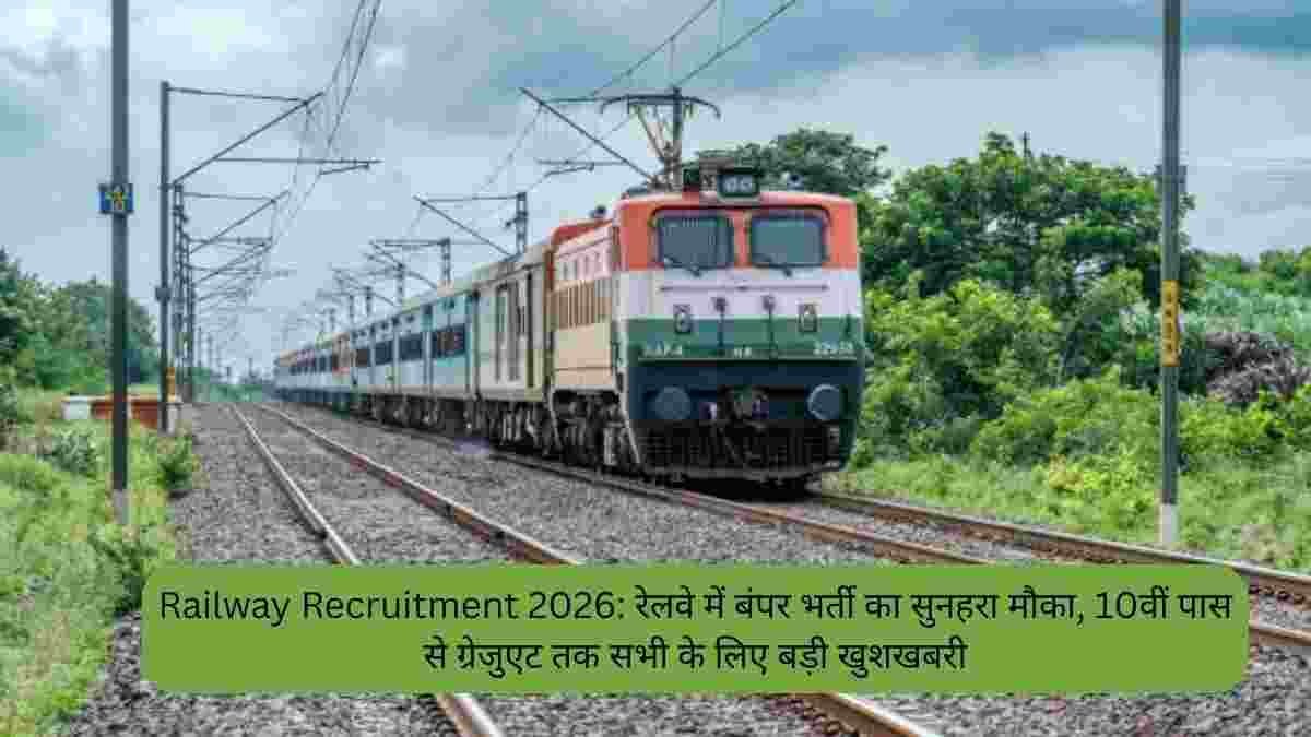 Railway Recruitment 2026 रेलवे में बंपर भर्ती का सुनहरा मौका, 10वीं पास से ग्रेजुएट तक सभी के लिए बड़ी खुशखबरी